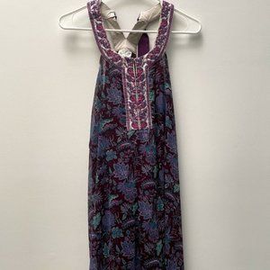 Free People Purple and Blue Printed Dress